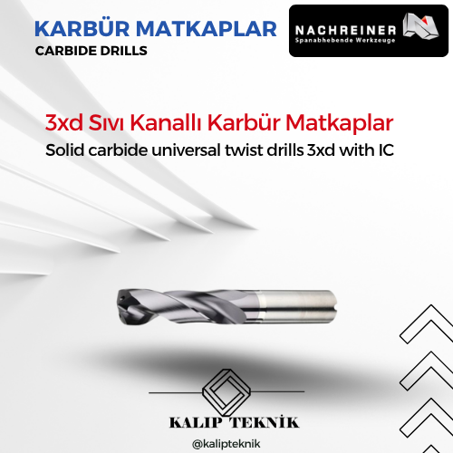 3xD Sıvı Kanallı Karbür Matkaplar